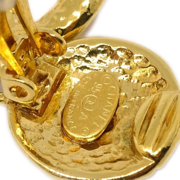 Chanel Gold Dangle Earrings Clip-On - Picture 6 of 8